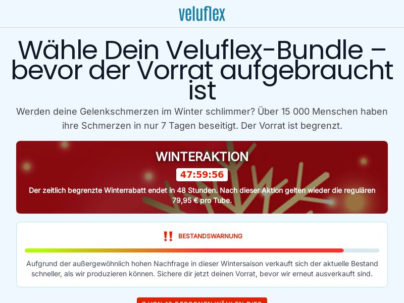 Veluflex - Joint [DE,AT,CH,UK,FR,SE,DK,FI,BE,NL] (Banner,Native,Social,Search,SEO,Brand Bidding) - CPA 