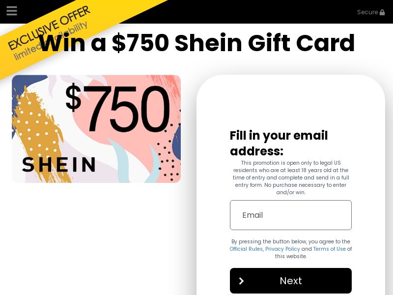 YOUSWEEPS - Win a $750 Shein Gift Card - CPL | US