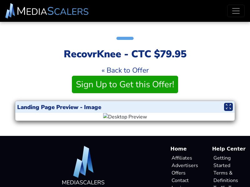 RecovrKnee - CTC $79.95 {+DTC, Alt-Landers, Advertorial} (Event Tracking) [US]