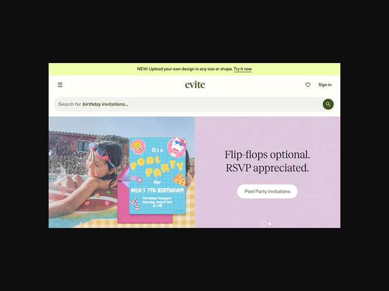 Evite - Free Digital Invitations - CPA (US)