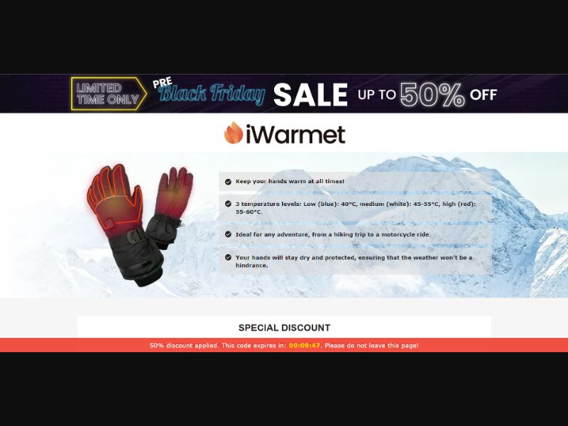 [WEB+MOB] Qinux iWarmet - Warming Gloves /International (112 GEOs) CPS *FB/TT/Google/Taboola Pixel*