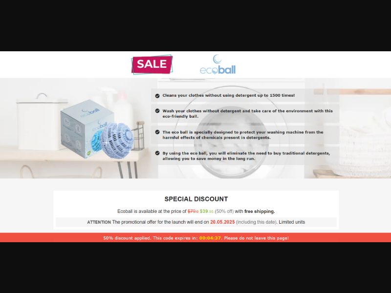 [WEB+MOB] Ecoball New – Laundry Ball /International (112 GEOs) CPS *FB/TT/Google/Taboola Pixel* [Approval Required]