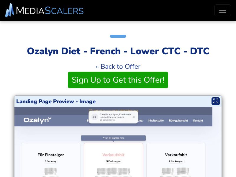 Ozalyn Diet - French - Lower CTC - DTC (Event Tracking) [FR, BE]
