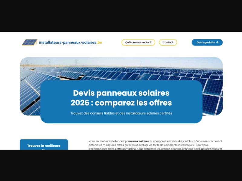 [WEB+MOB] Installateurs-Panneaux-Solaires – Solar panels v3 /BE(FR) SOI [Approval Required]
