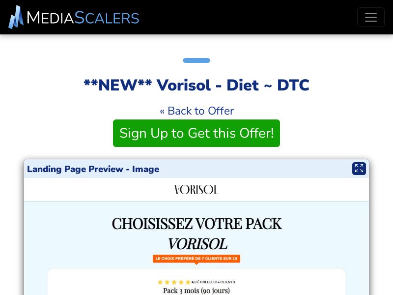 Vorisol - Diet ~ DTC [FR, CH, BE]