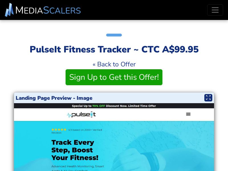 PulseIt Fitness Tracker ~ CTC A$99.95 {+DTC, Alt-Landers} (Event Tracking) [AU]