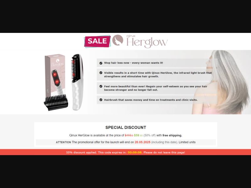 [WEB+MOB] Qinux HerGlow – Infrared Light Brush /International (112 GEOs) CPS *FB/TT/Google/Taboola Pixel* [Approval Required]