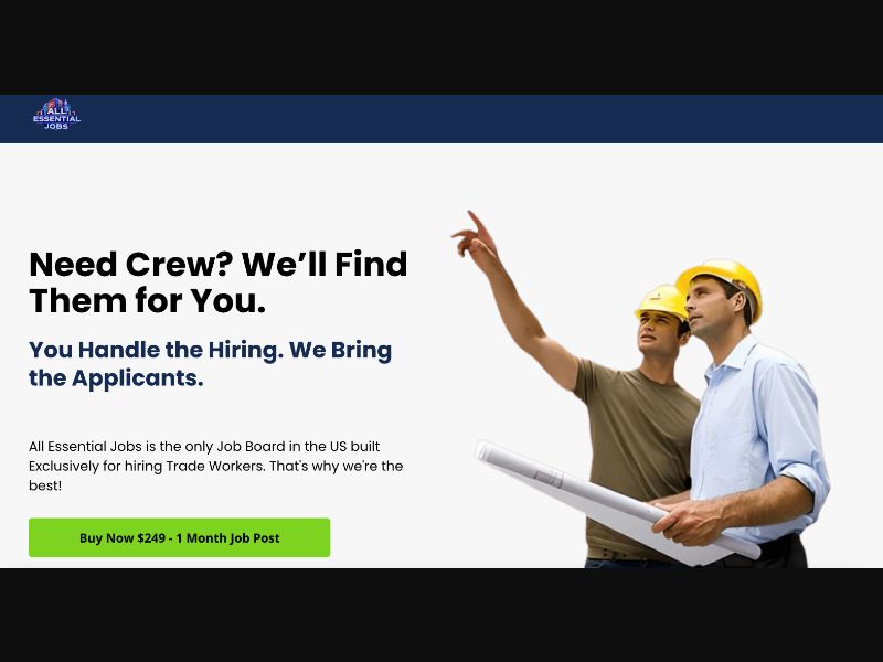 All Essential Jobs: B2B Job Posting Offer (Payouts Twice per Month - Recurring)