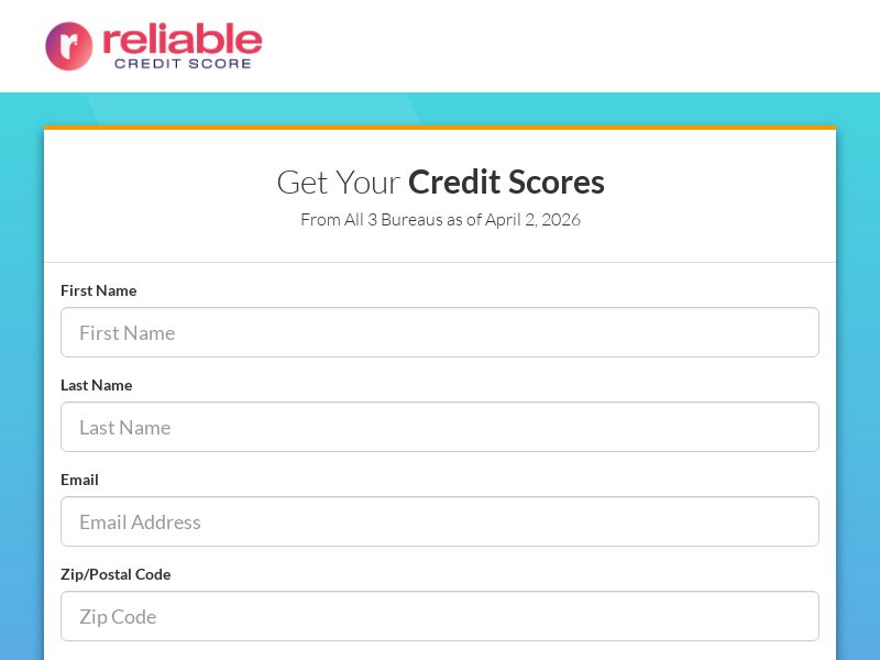 Reliablecreditscore.com - (CREATIVE APPROVAL NEEDED)