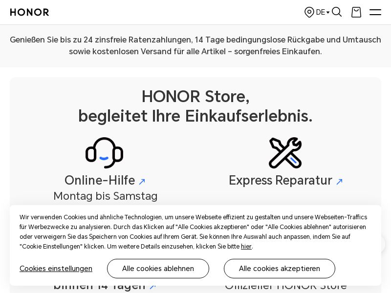 Honor.com Ecommerce CPS - Germany