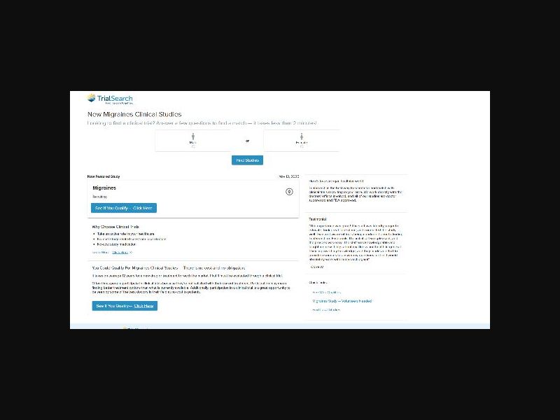 Clinical Trial Search - Menstrual Migraines - CPL (US)