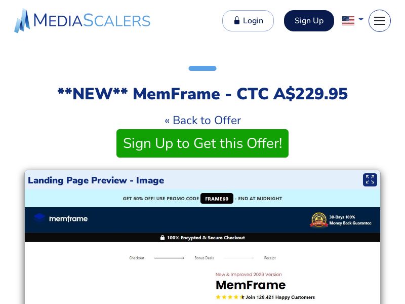 MemFrame - CTC A$229.95 {+DTC, Alt-Landers} (Event Tracking) [AU]