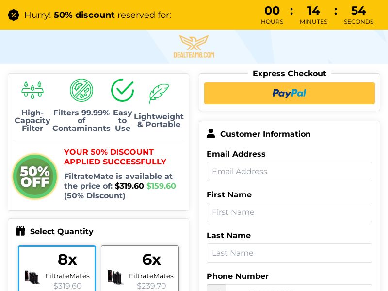 FiltrateMate - DTC [US] (Native,Social,Banner,Search,SEO) - CPA {No BrandBidding} 