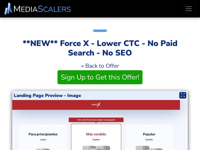 Force X - Lower CTC - No Paid Search - No SEO {+DTC} [ES]