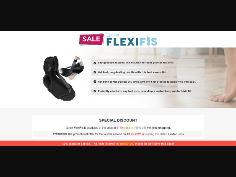 [WEB+MOB] Qinux FlexiFis – Foot Splint /International (112 GEOs) CPS *FB/TT/Google/Taboola Pixel* [Approval Required]