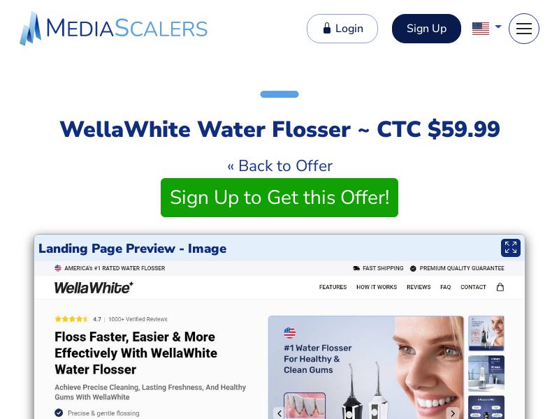 WellaWhite Water Flosser ~ CTC $59.99 {+Advertorial, DTC, Alt-Landers} (Event Tracking) [US, DE, CA, AU, UK, FR, IL, +232 More]