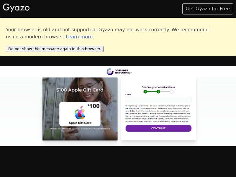 Consumer Test Connect - Apple $100 CPL [US]