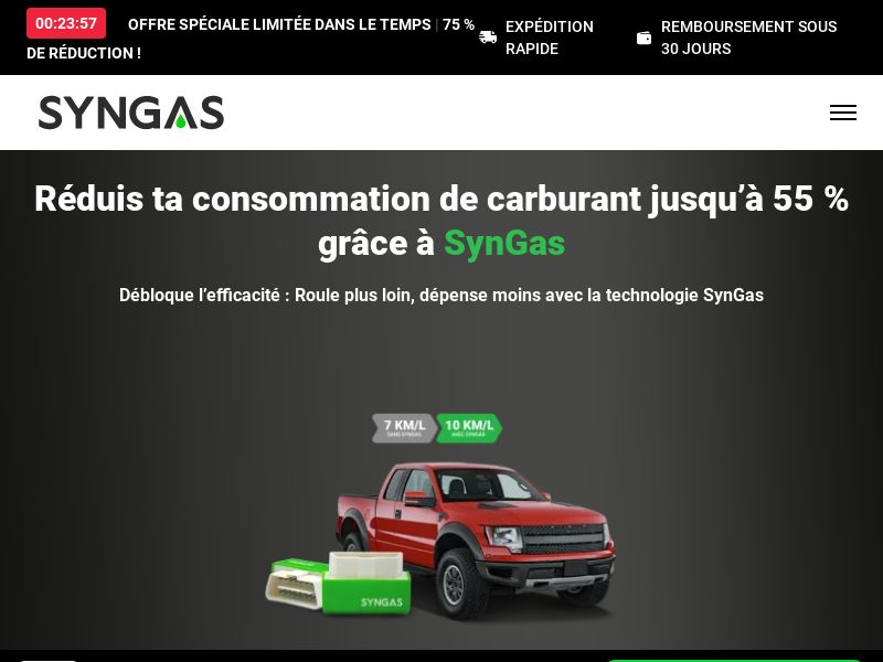 ! NEW OFFER - SynGas OBD Fuel Saver - DTC [FR] (Social,Banner,Native,Push,SEO,Search,Brand Bidding) - CPA