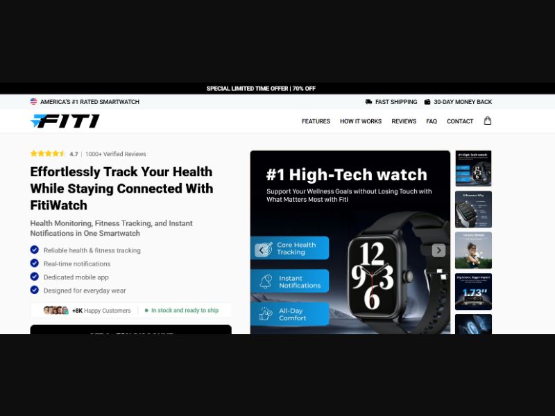 [WEB+MOB] Smartwatch - FitiWatch - CTC $99.99 /US CPS