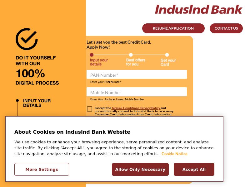 IndusInd Bank Credit Card CPA - India