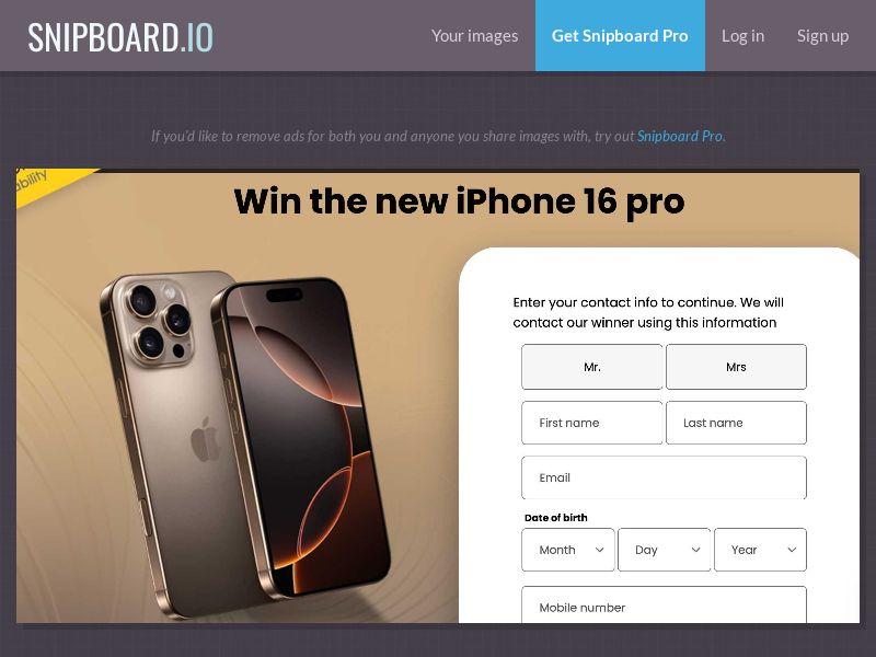 ConsumersConnect - Win the new iPhone 16 pro US - SOI