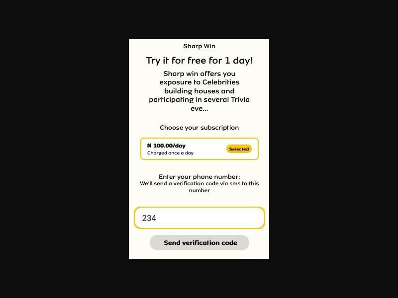38170 - NG - [MOB] - SharpWin: Win Cash (EVINA) - MTN - 2 Click