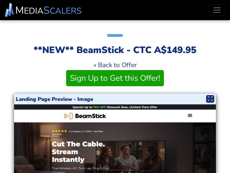 BeamStick - CTC A$149.95 {+DTC, Alt-Landers} (Event Tracking) [AU]