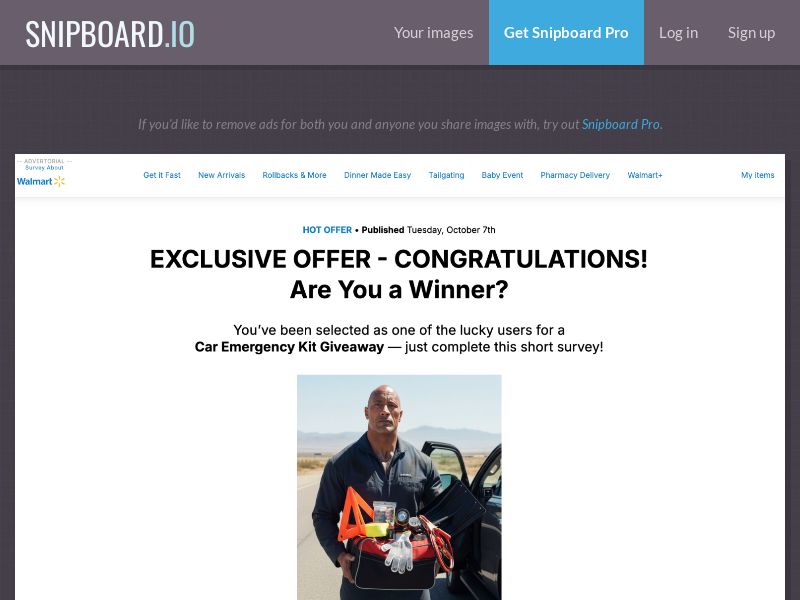 TechFlow - Walmart Car Emergency Kit (Survey Prelander) US - CC Submit