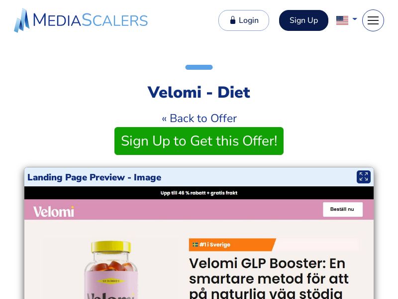 Velomi - Diet {+DTC, Quiz, Alt-Landers} (Event Tracking) [SE]