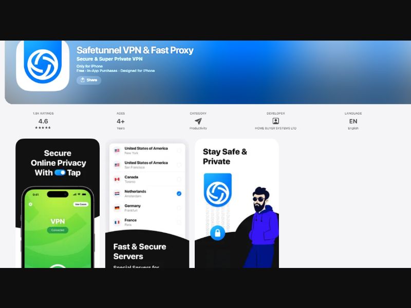 [MOB] Safetunnel VPN /US CPI [iOS]
