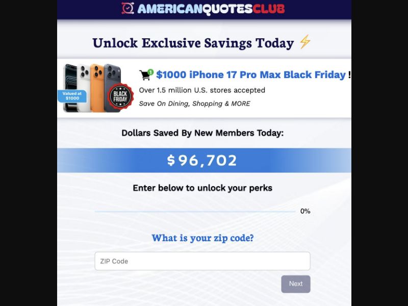38251 - US - [MOB] - AmericanQuotesClub - $1000 iPhone 17 Pro - CPL SOI
