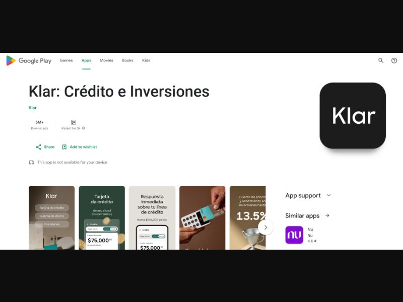 [MOB] Klar APP: Credit and Investments /MX CPL [Android] [Approval Required]