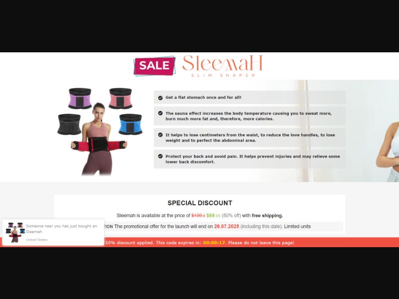 [WEB+MOB] Sleemah – Slim Shaper /International (112 GEOs) CPS *FB/TT/Google/Taboola Pixel* [Approval Required]