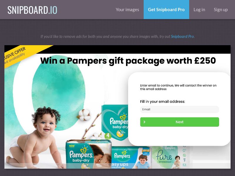 YouSweeps - Pampers package UK - SOI