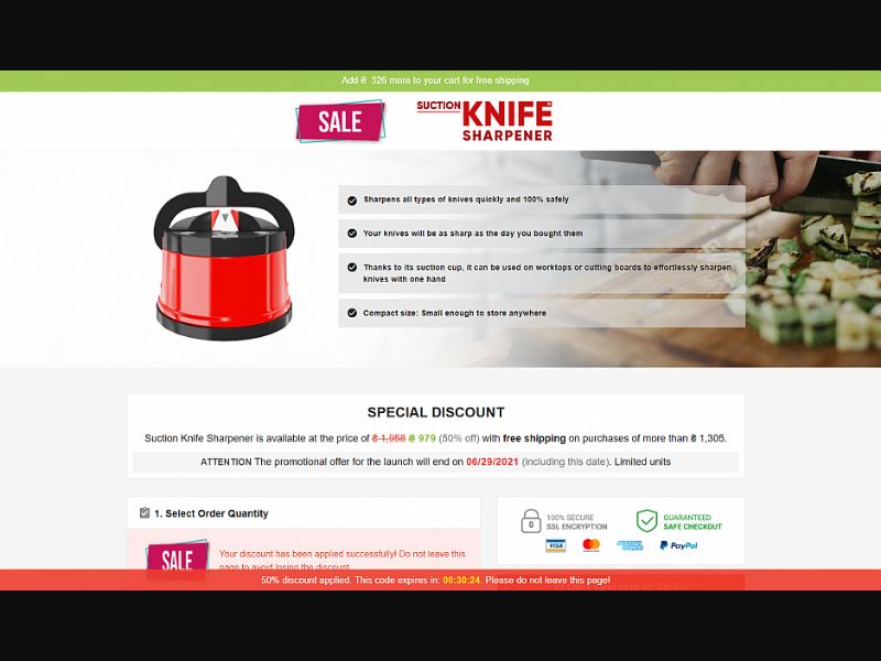 [WEB+MOB] Suction Knife Sharpener /International (112 GEOs) CPS *FB/TikTok/Google/Taboola Pixel*