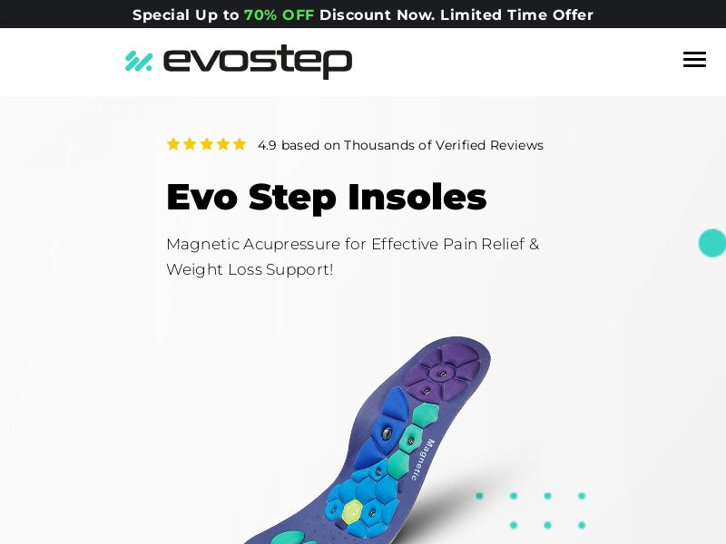 ! NEW OFFER - EvoStep Insoles - Product Page [UK,AU,IE,IT] (Social,Banner,Native,Push,SEO,Search,Brand Bidding) - CPA