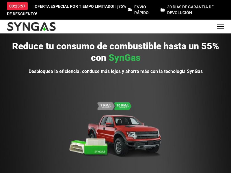 SynGas OBD Fuel Saver [LATAM] (Social,Banner,Native,Push,SEO,Search,Brand Bidding) - CPA 