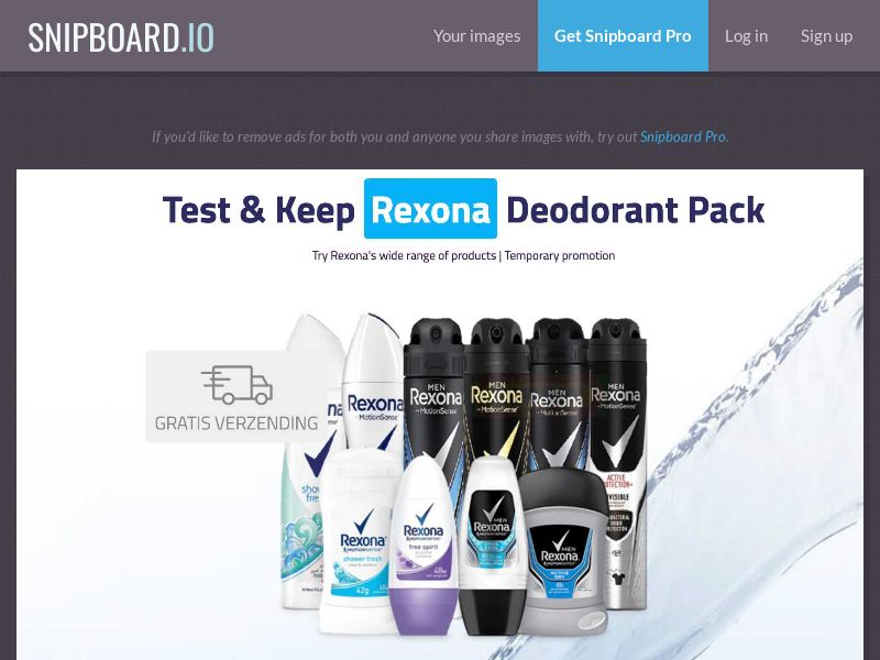 Quiztionnaire - Rexona €100 Test & Keep (Test+Keep) NL - SOI