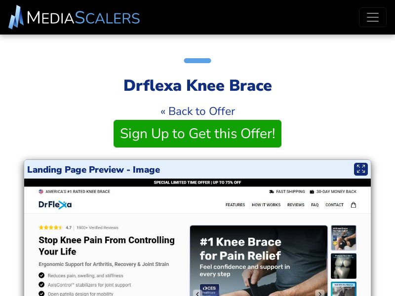 Drflexa Knee Brace {+Advertorial, DTC, Alt-Landers} [US, DE, CA, AU, UK, FR, IL, +232 More]