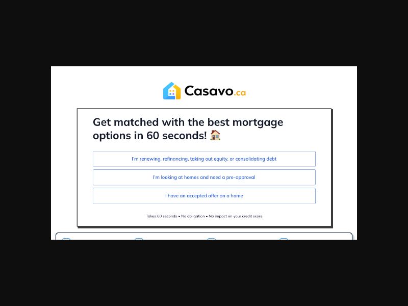 Casavo.ca - Mortgages Refinancing - RevShare (CA)