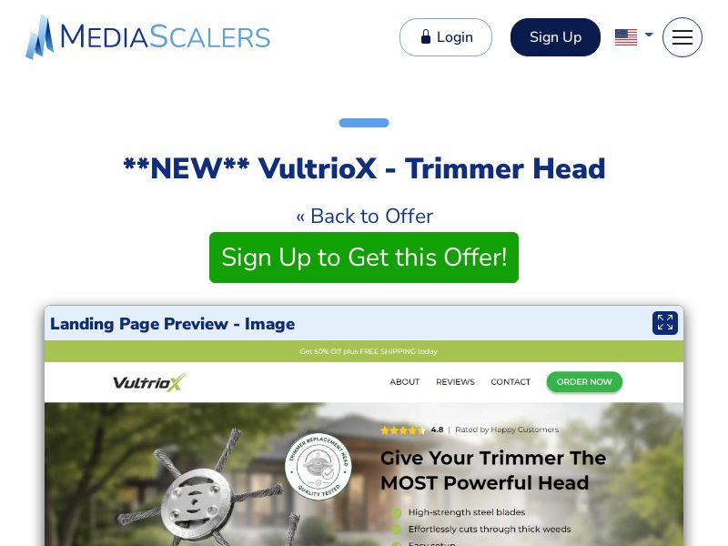 VultrioX - Trimmer Head {+Advertorial, DTC, Alt-Landers} [US, DE, CA, AU, UK, IL, ZA, +102 More]