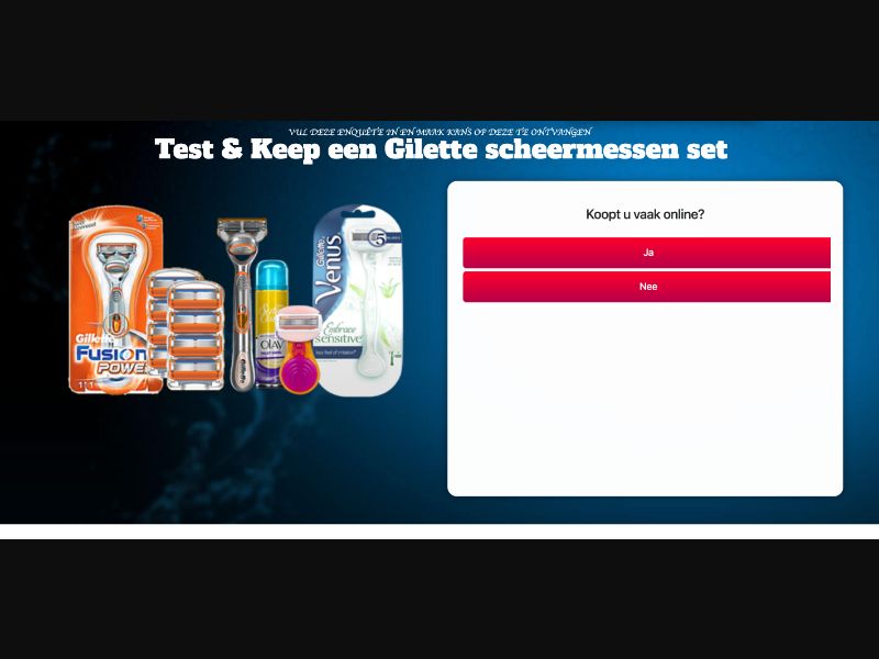 NL - Quiztionnaire - Gilette (Test+Keep) - (CPL)