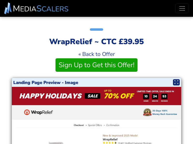 WrapRelief ~ CTC £39.95 {+DTC, Alt-Landers} (Event Tracking) [UK]
