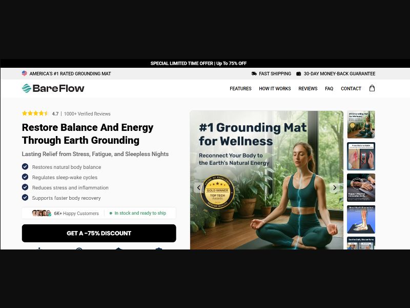 [WEB+MOB] Grounding Mat - Bareflowmat - CTC $79.99 /US CPS
