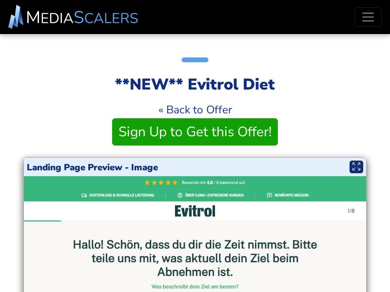 Evitrol Diet {+Quiz, DTC} [DE, AT, CH]