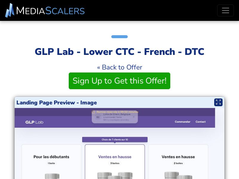 GLP Lab - Lower CTC - French - DTC (Event Tracking) [FR, BE]