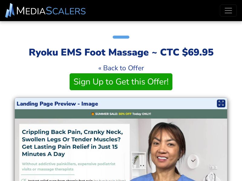 Ryoku EMS Foot Massage ~ CTC $69.95 {+DTC, Alt-Landers} (Event Tracking) [US]