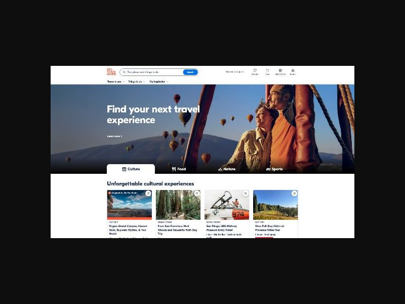 GetYourGuide - Travel Activities - RevShare (US,CA,UK + more)