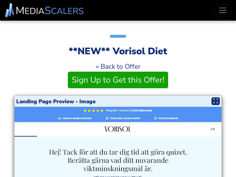 Vorisol Diet {+Quiz, DTC} [SE]