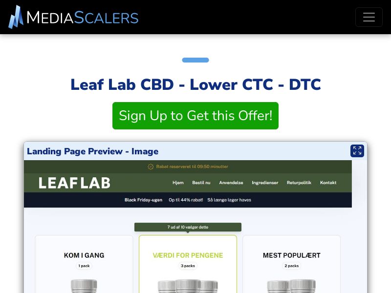 Leaf Lab CBD - Lower CTC - DTC (Event Tracking) [FI]